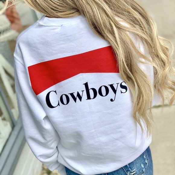 Infinity Raine Tops - Cowboys Sweatshirt -Wht